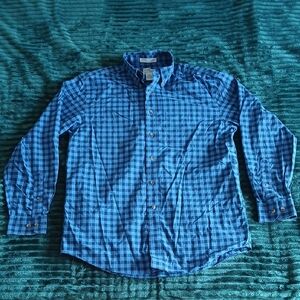 L.L. Bean Blue Plaid Men's Casual Shirt